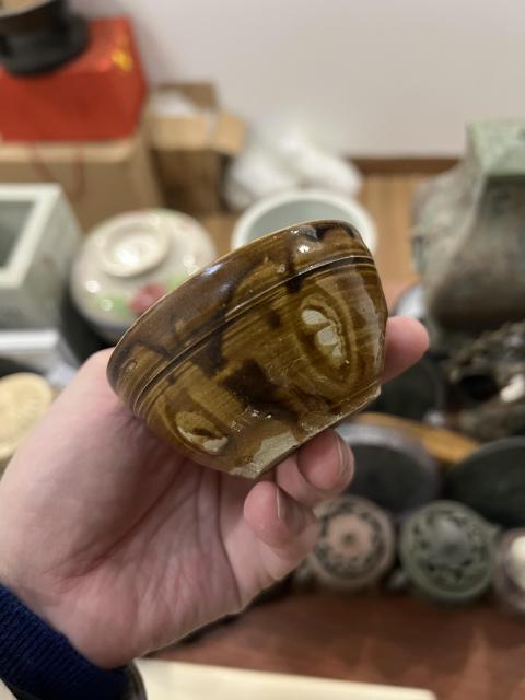 古玩陶瓷明末清初褐釉杯拍賣,當前價格199元