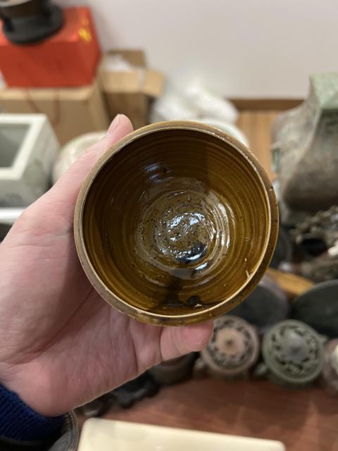 古玩陶瓷明末清初褐釉杯拍賣,當前價格199元