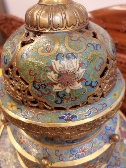 古玩雜項景泰藍熏爐拍賣,當前價格9000元