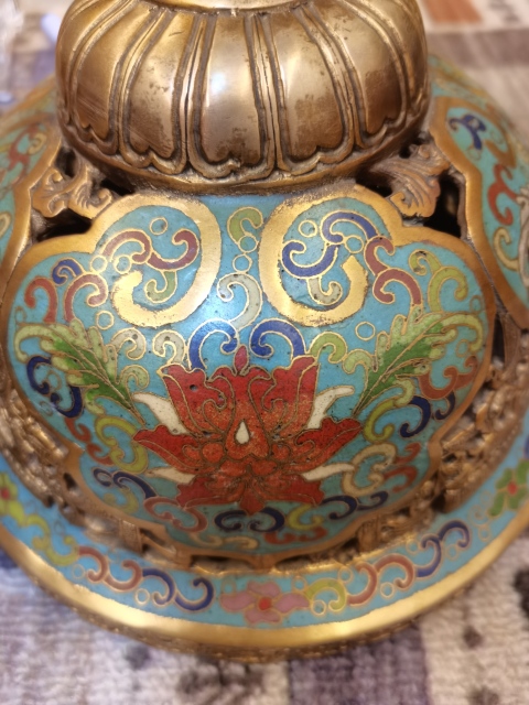 古玩雜項景泰藍熏爐拍賣,當前價格9000元