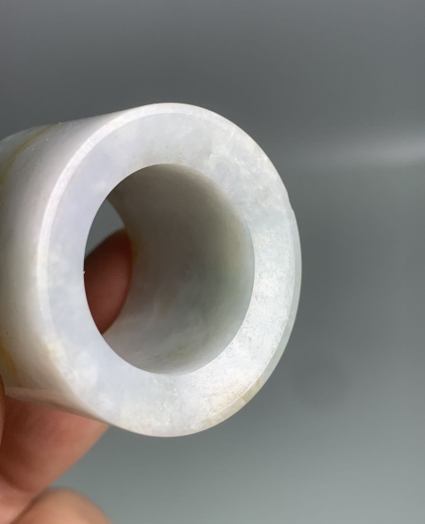 古玩玉器清代天然翡翠素紋扳指拍賣,當前價格2980元