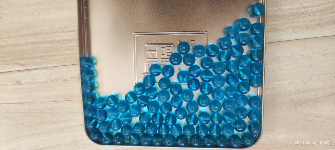 古玩雜項清晚湖藍色老琉璃珠拍賣，當前價格9999元