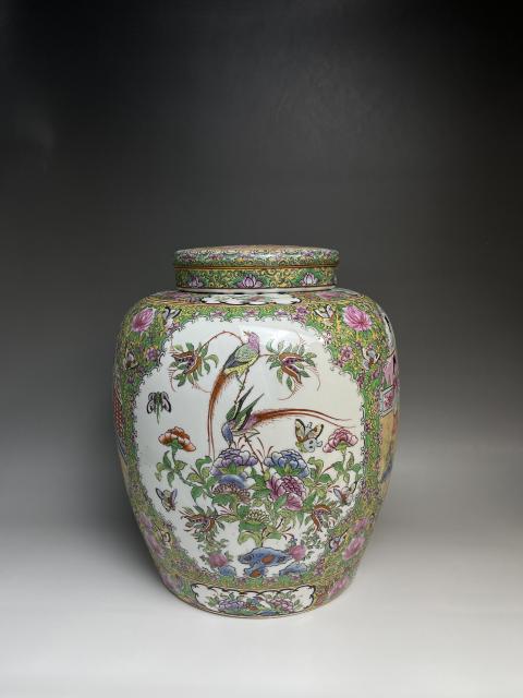 古玩陶瓷出口創(chuàng)匯期益謙堂龍年制款廣彩罐拍賣，當(dāng)前價(jià)格460元