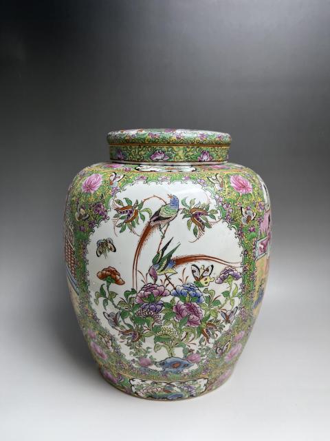 古玩陶瓷出口創(chuàng)匯期益謙堂龍年制款廣彩罐拍賣，當(dāng)前價(jià)格460元