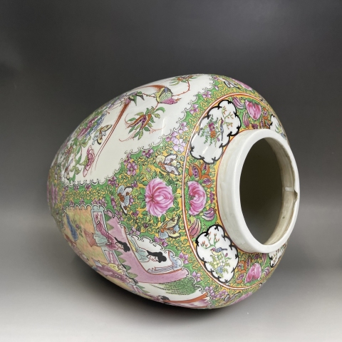 古玩陶瓷出口創(chuàng)匯期益謙堂龍年制款廣彩罐拍賣，當(dāng)前價(jià)格460元