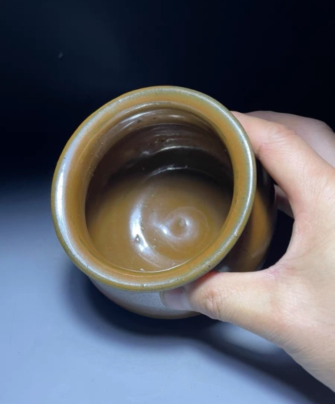 古玩陶瓷明代?紫金釉渣斗拍賣,當前價格2600元