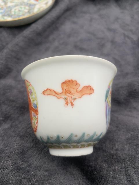 古玩陶瓷民國粉彩團龍鳳杯拍賣，當前價格1888元