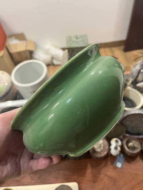 古玩陶瓷解放初期綠釉香爐拍賣，當前價格199元