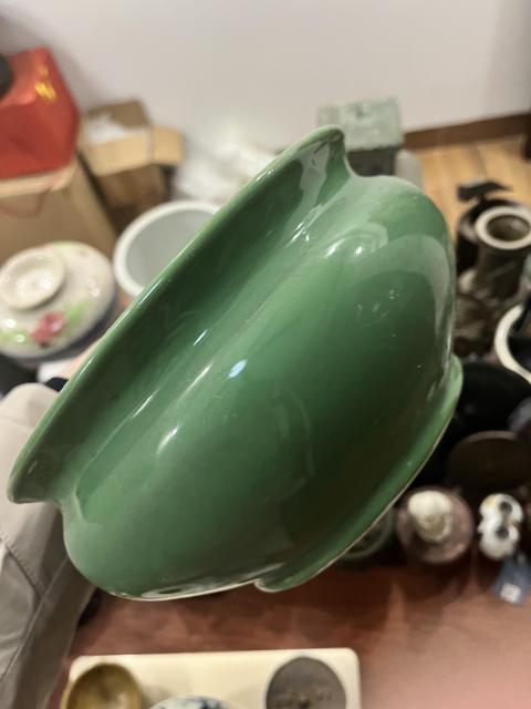 古玩陶瓷解放初期綠釉香爐拍賣，當前價格199元