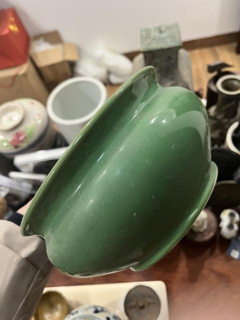 古玩陶瓷解放初期綠釉香爐拍賣，當前價格199元