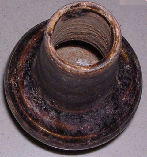 古玩陶瓷宋元吉州窯系醬釉長頸瓶拍賣，當前價格600元