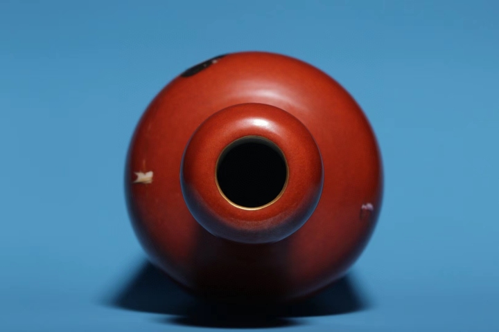 古玩陶瓷民國粉彩**紅地粉彩神仙人物蒜頭瓶拍賣，當前價格45800元