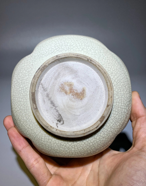 古玩陶瓷鳳溪窯瓜棱哥釉香爐拍賣，當前價格2888元