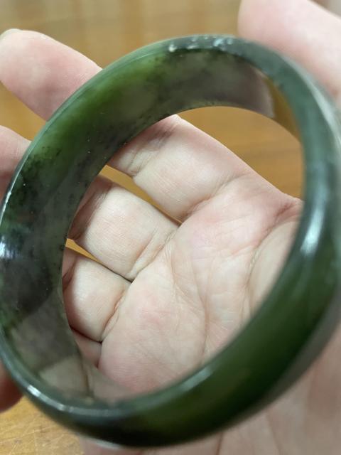 古玩玉器和田碧玉素紋手鐲拍賣，當前價格680元