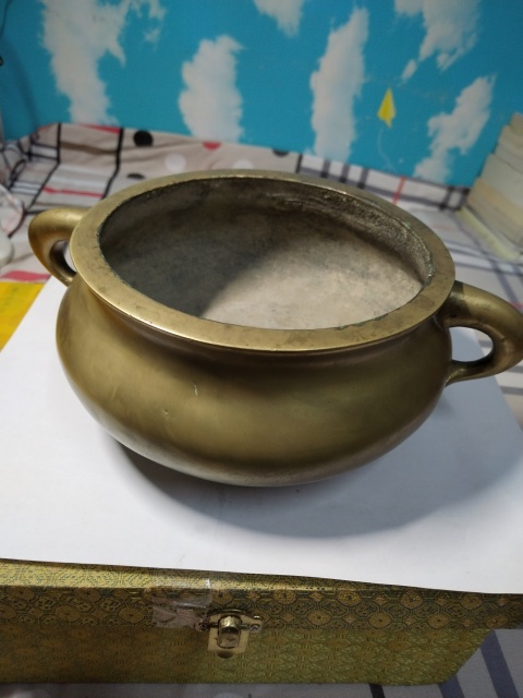 古玩銅器清代中期大明宣德年制雙龍抱款拍賣,當前價格28000元