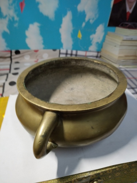 古玩銅器清代中期大明宣德年制雙龍抱款拍賣,當前價格28000元