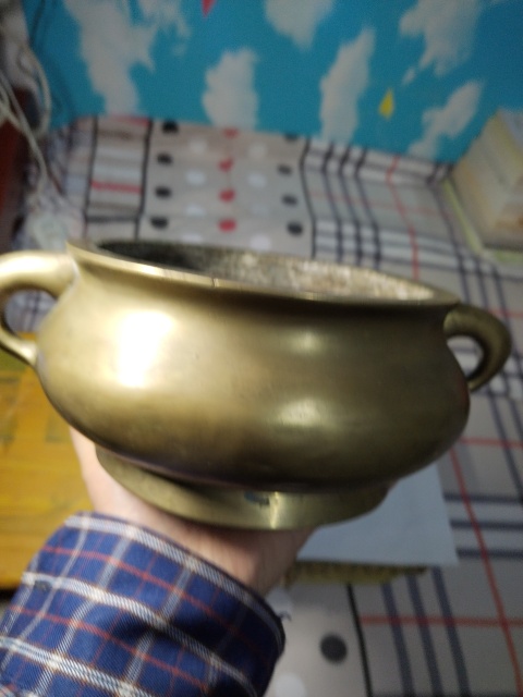 古玩銅器清代中期大明宣德年制雙龍抱款拍賣,當前價格28000元