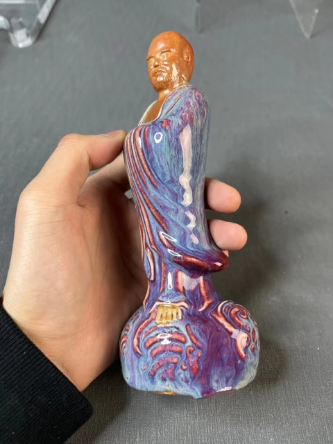 古玩陶瓷窯變釉達摩造像拍賣，當前價格25000元