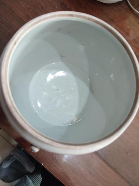 古玩陶瓷民國花卉紋彩繪四系粥罐拍賣,當前價格480元
