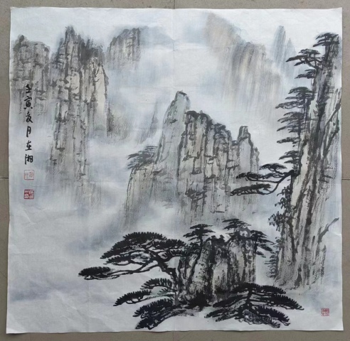 古玩字畫中美協(xié)趙在湘精品山水拍賣，當前價格1588元