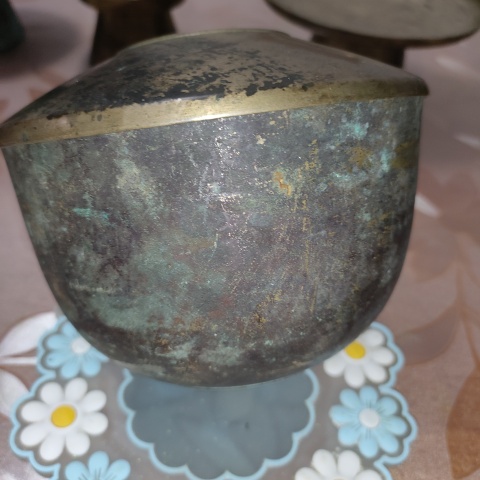 古玩銅器清晚期,傳世帶蓋銅缽拍賣,當前價格399元