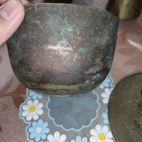 古玩銅器清晚期,傳世帶蓋銅缽拍賣,當前價格399元