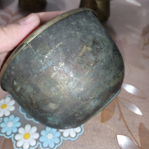 古玩銅器清晚期,傳世帶蓋銅缽拍賣,當前價格399元