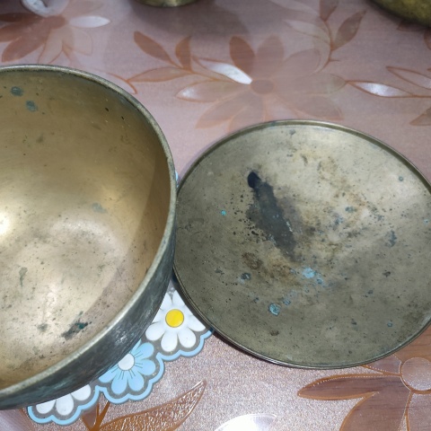 古玩銅器清晚期,傳世帶蓋銅缽拍賣,當前價格399元