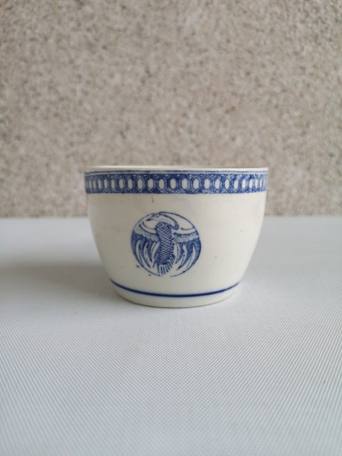 古玩陶瓷民國團(tuán)鶴紋青花蓋缸拍賣，當(dāng)前價格398元