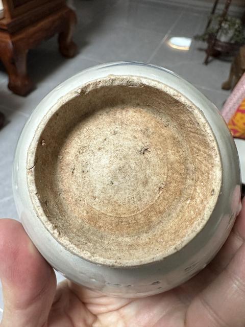 古玩陶瓷明末清初花卉紋青花碗拍賣，當前價格650元