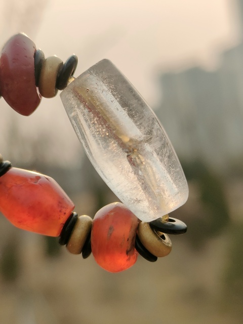 古玩玉器老瑪瑙棱珠戰(zhàn)國蝶珠拍賣，當(dāng)前價格16000元