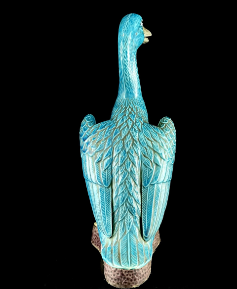 古玩陶瓷創(chuàng)匯?孔雀藍(lán)釉鴨子瓷塑拍賣，當(dāng)前價(jià)格1490元