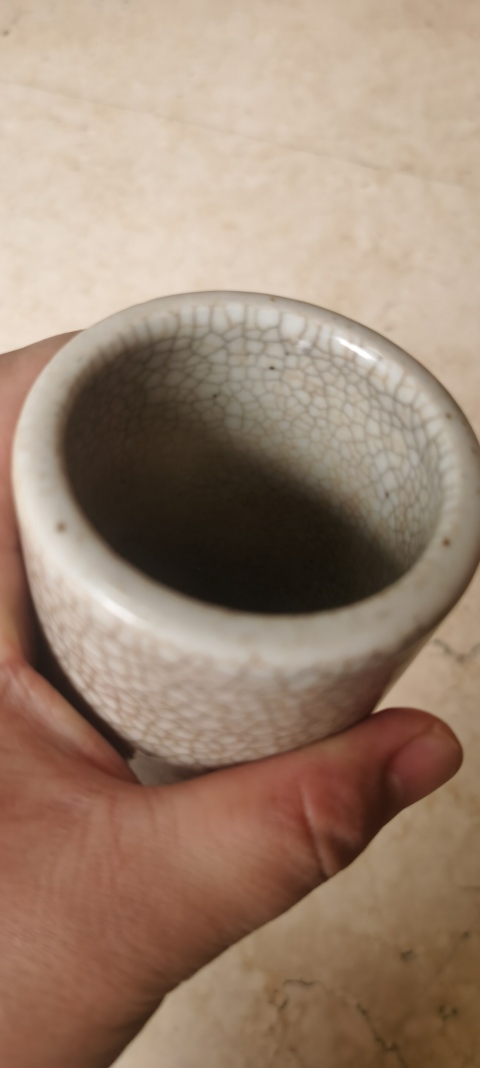 古玩陶瓷清中期哥釉筆筒拍賣，當前價格3800元