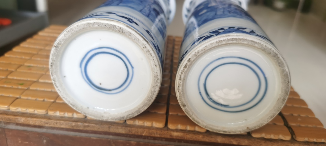 古玩陶瓷晚清花鳥紋青花花插拍賣,當前價格8000元