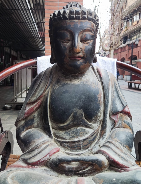 古玩雜項木雕漆金如來佛像拍賣，當前價格5688元