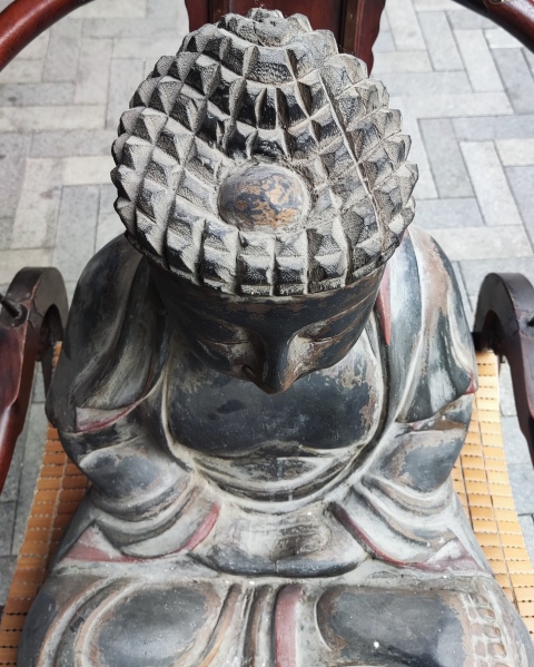 古玩雜項木雕漆金如來佛像拍賣，當前價格5688元