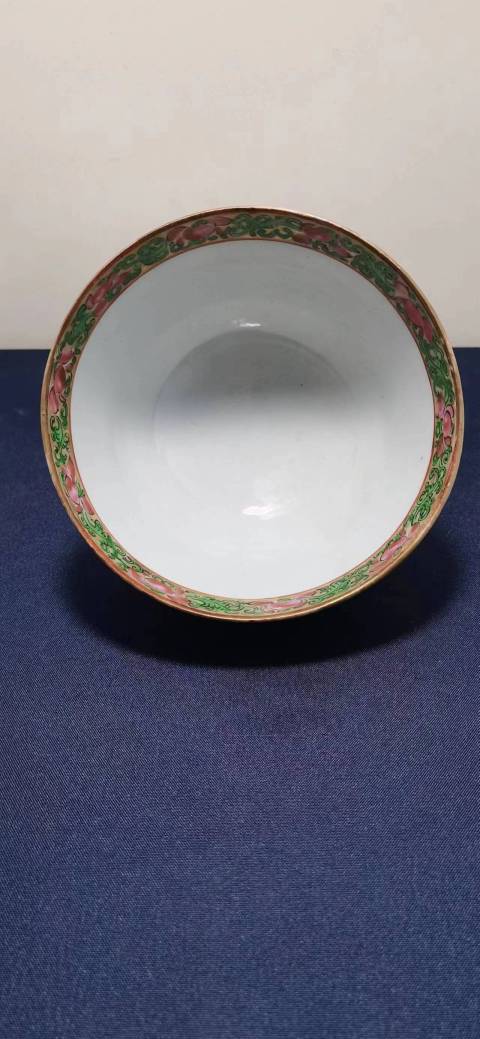 古玩陶瓷晚清民國人物花鳥蝶紋廣彩杯盤拍賣，當(dāng)前價(jià)格1000元
