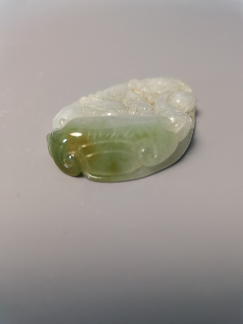 古玩玉器【A貨翡翠】天然翡翠“金玉滿堂”掛件拍賣，當前價格1500元