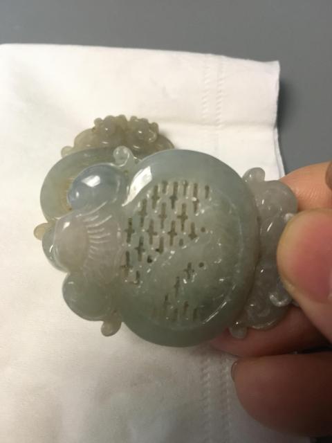 古玩玉器【A貨翡翠】天然翡翠“福如意”香囊拍賣,當前價格200元
