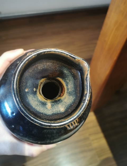 古玩陶瓷明清?黑釉雙系流口壺拍賣,當(dāng)前價格777元