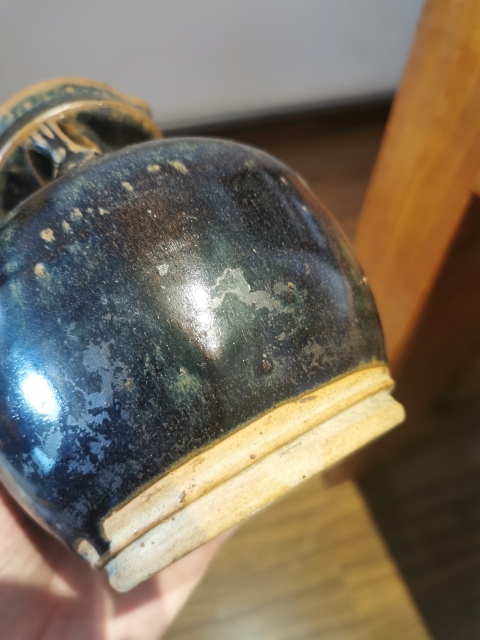 古玩陶瓷明清?黑釉雙系流口壺拍賣,當(dāng)前價格777元