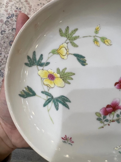 古玩陶瓷乾隆粉彩花卉盤拍賣,當前價格32000元