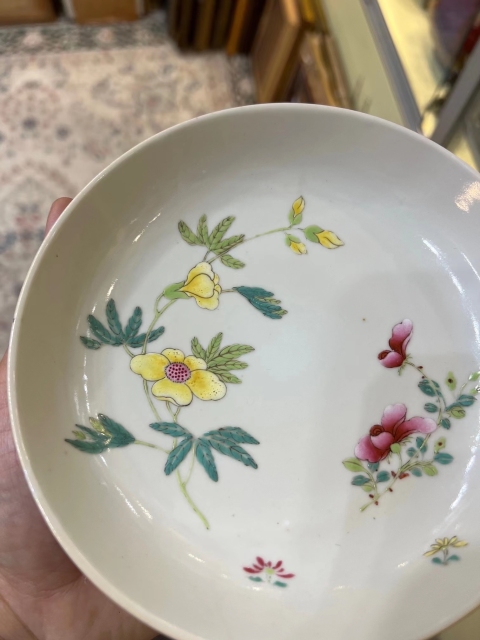 古玩陶瓷乾隆粉彩花卉盤拍賣,當前價格32000元