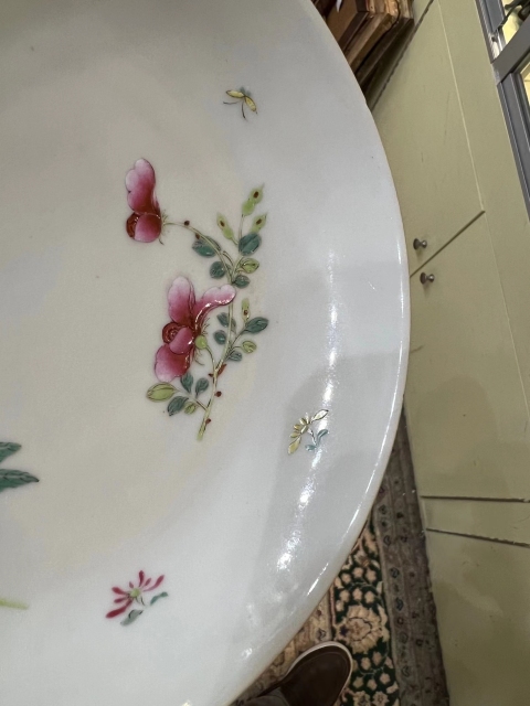 古玩陶瓷乾隆粉彩花卉盤拍賣,當前價格32000元
