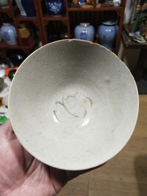 古玩陶瓷明代正德海水法螺紋青花碗拍賣,當前價格298元