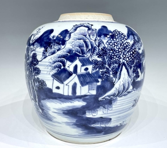 中国　青花　山水人物文　水注瓶　C　R7882 中国 青花 山水人物文 水注瓶 C R7882 - メルカリ