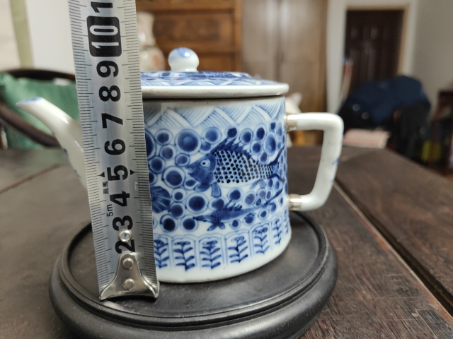 古玩陶瓷光緒青花海魚藻紋壺拍賣，當前價格2980元