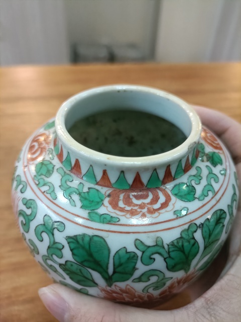 古玩陶瓷五彩獅紋罐拍賣,當前價格8888元