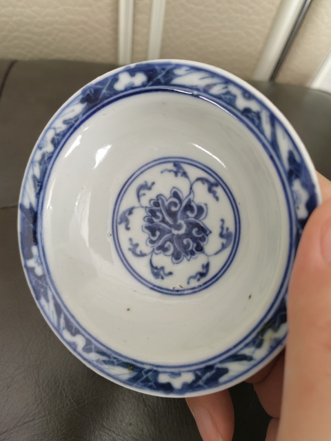 古玩陶瓷官窯大清宣統年制青花纏枝蓮紋小茶盞拍賣，當前價格58888元