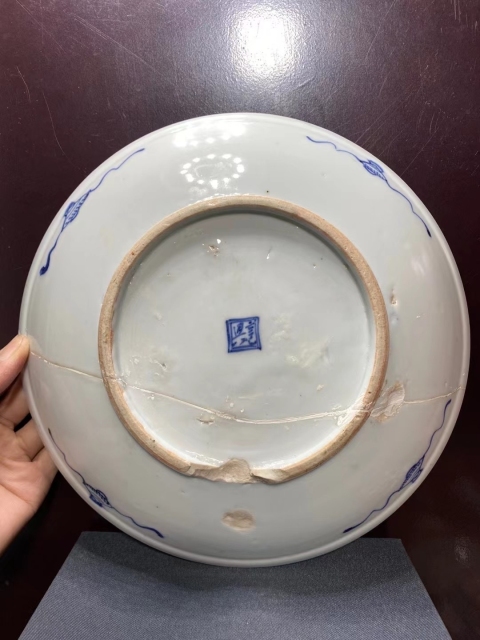 古玩陶瓷清中鳳傳牡丹花卉紋盤拍賣,當前價格880元